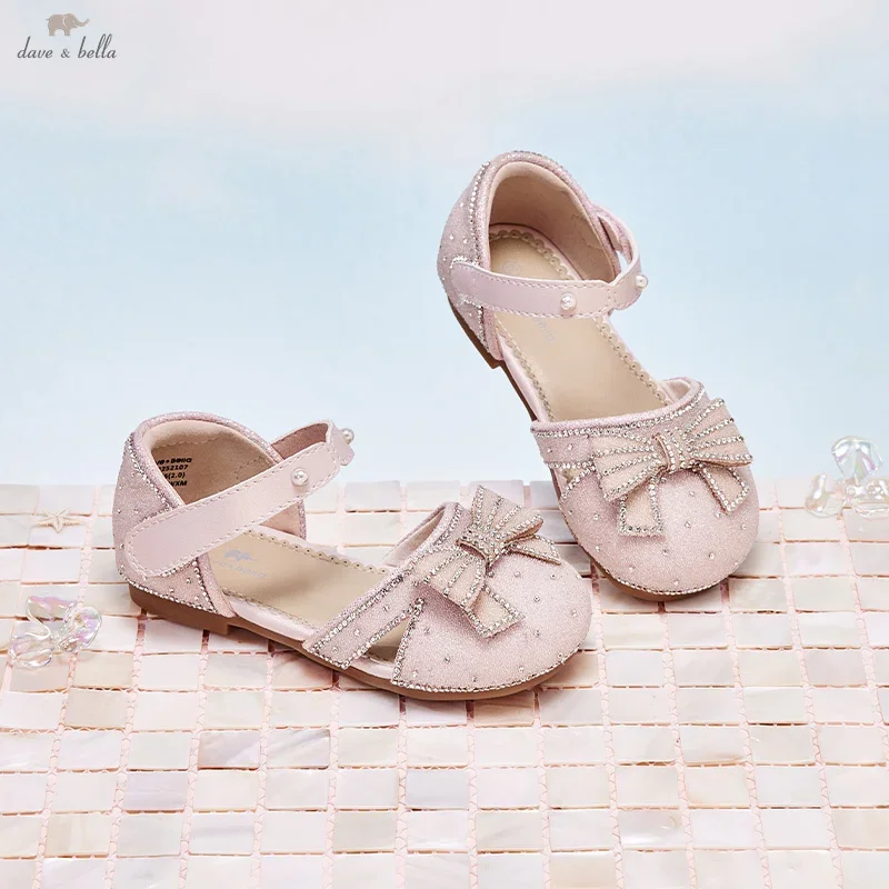Dave Bella Baby Girls Diamond Sandals Summer Cute Soft Sole Flat Breathable Shoes Princess Crystal Shoes Party Outdoor DB2252107