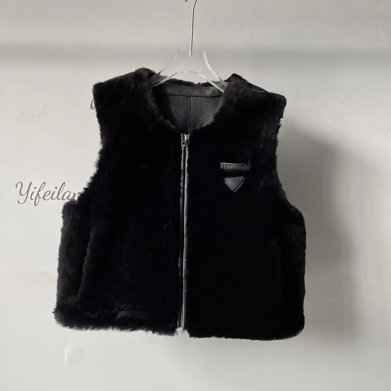 Herfst Winter Nieuwe Sle Dames Leer Ort Jaet Loose Fit Svel Lamsbontjas Casual Sle Ritssluiting Geen Hoed