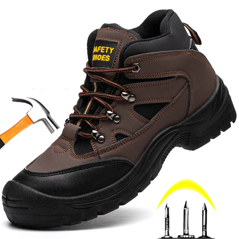 New Safety Shoes Steel Toe Cap Lightweight Breathable Construction Shoes for Men Hike Sneakers Work Boots Protective Shoes