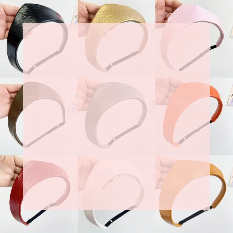 

New Fashion Adjustable Women Headband Leather Anti Slip Headband European And American Crown Hairband Ladies Headwear