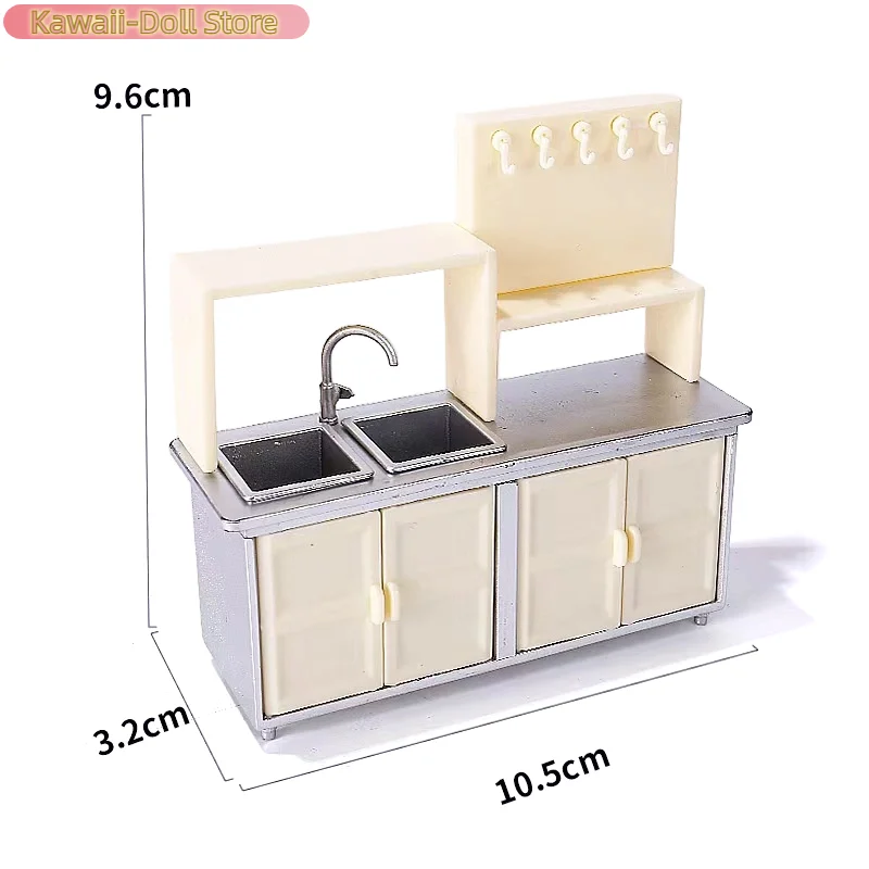 1:12 DIY Miniature Dollhouse Kitchen Console Accessories Pan Gas Furnace Model Doll Furniture Play Mini Kitchen Toy