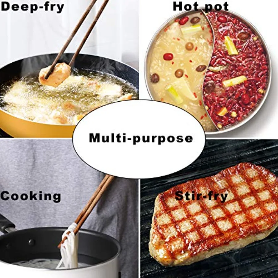 عيدان طبخ خشبية طويلة جدًا من Muso مقاس 16.5 بوصة، أعواد تقطيع خشبية قابلة لإعادة الاستخدام على الطراز الياباني الكلاسيكي، عيدان المطبخ 2 Pai