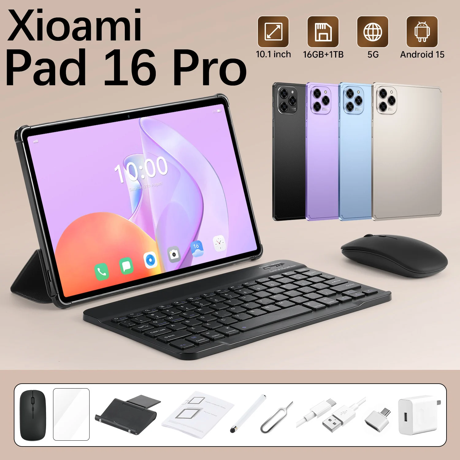

Новинка 2025 года Xioami Pad 16 Pro 10,1-дюймовый планшет Android 15 16 ГБ + 1 ТБ с двумя картами, 10000 мАч MSnapdragon 8 Gen3 Core WIFI + GPS-планшет