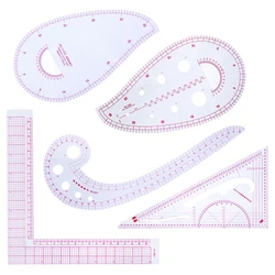 Fenrry 5PCS French Metric Ruler Clothing Fashion Ruler Measure Dressmaking Drawing Template Craft Sewing Tools