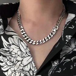 ULJ High Quality Stainless Steel 7mm Width 4 Sides Encryption Cuba Chain For Men Hip Hop Waterproof Jewelry Necklace
