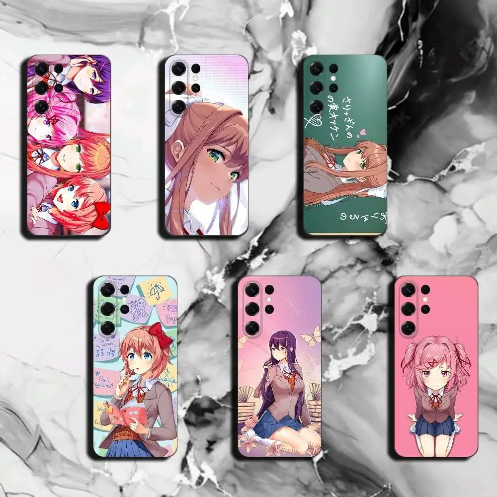 D-doki D-doki literature club for Samsung S26 25 24 23 22 21 Ultra Case Liquid Silicone Soft Shell Plus