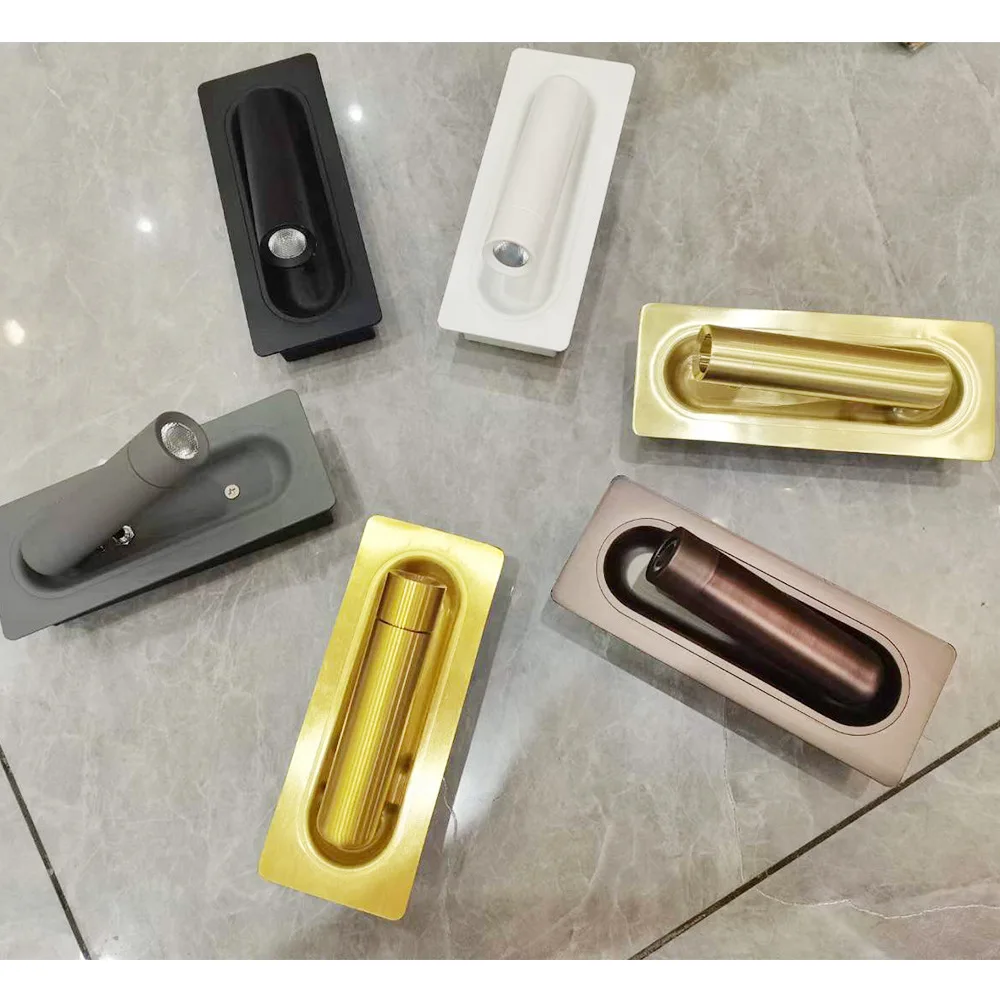 Recessed Wall Lamp with Push Switch for Hotel Bedroom Reading Night Light Atmosphere Lighting