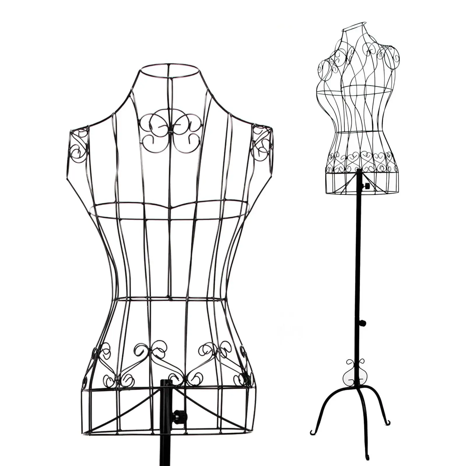 Female Mannequins Iron Adjustable Torso Dress Form Stand for Sewing Dressmakers Display Store Window