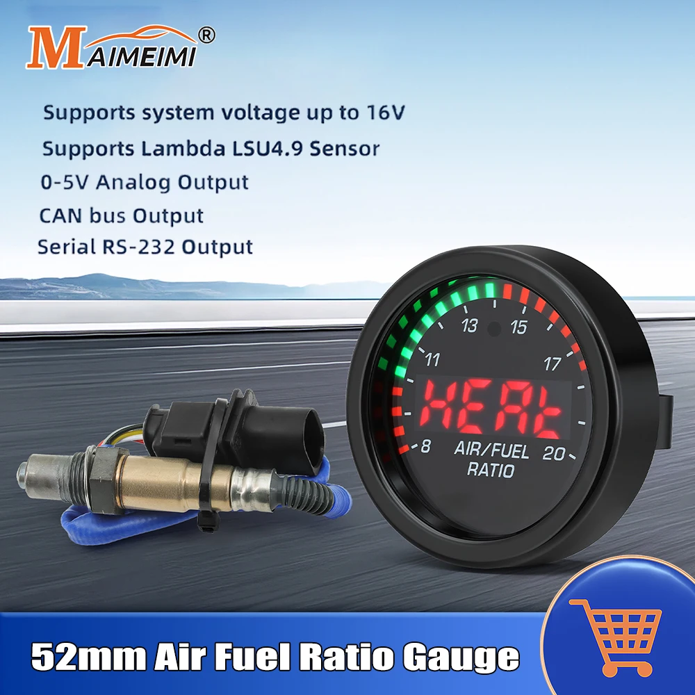 Car O2 Air Fuel Ratio Gauge 30-0300 52mm Wideband Sensor 0258017025 30-4110 LSU4.9 AFR Gauge X-series Air-fuel Ratio Meter