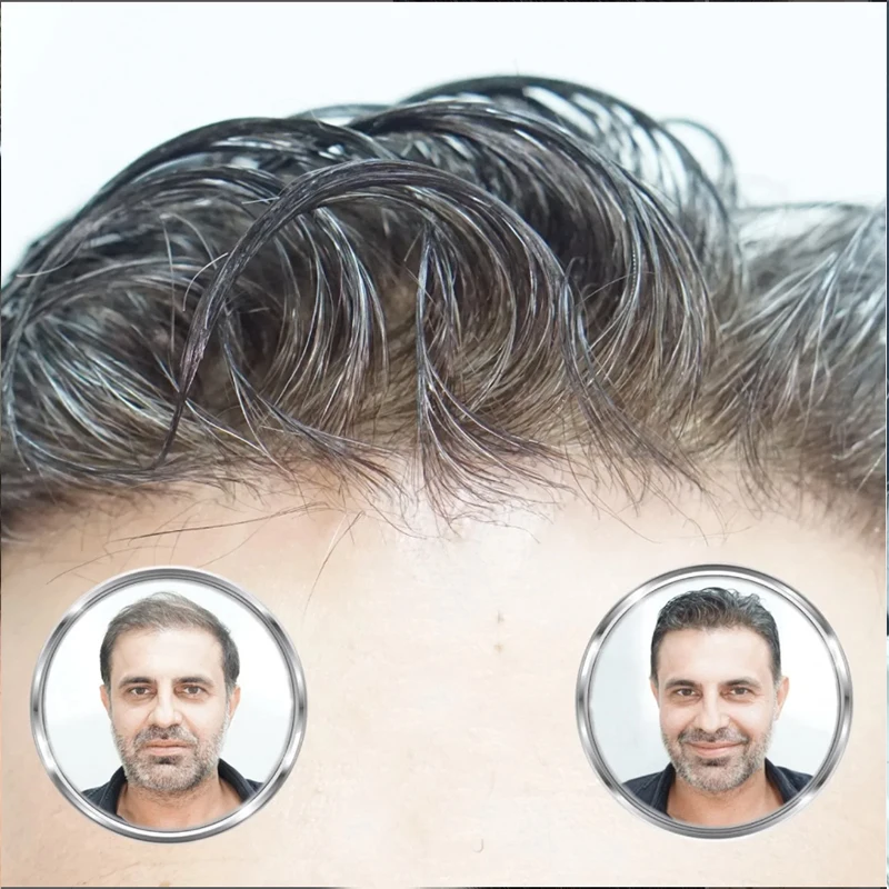 

Мужской парик из супертонкой кожи, 0,02 мм, прозрачный PU 550 # Блондинка, черный, серый, коричневый, 100% система замены человеческих волос, нашивка для волос