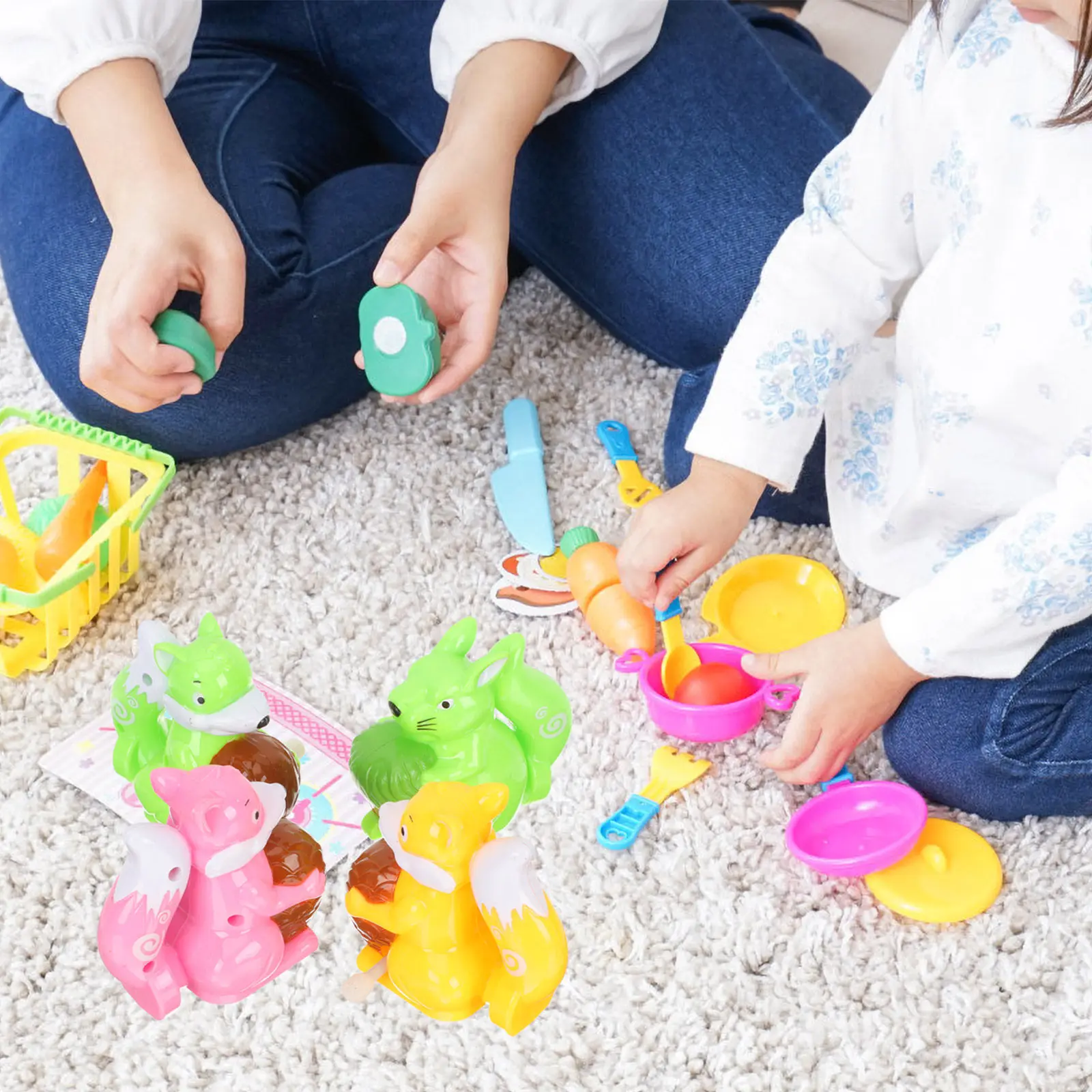 

Набор из 4 заводных игрушек: мультяшные лисы и белки, разноцветные, движущиеся, на пружинке, креативные игрушки для раннего развития детей, декоративные новинки