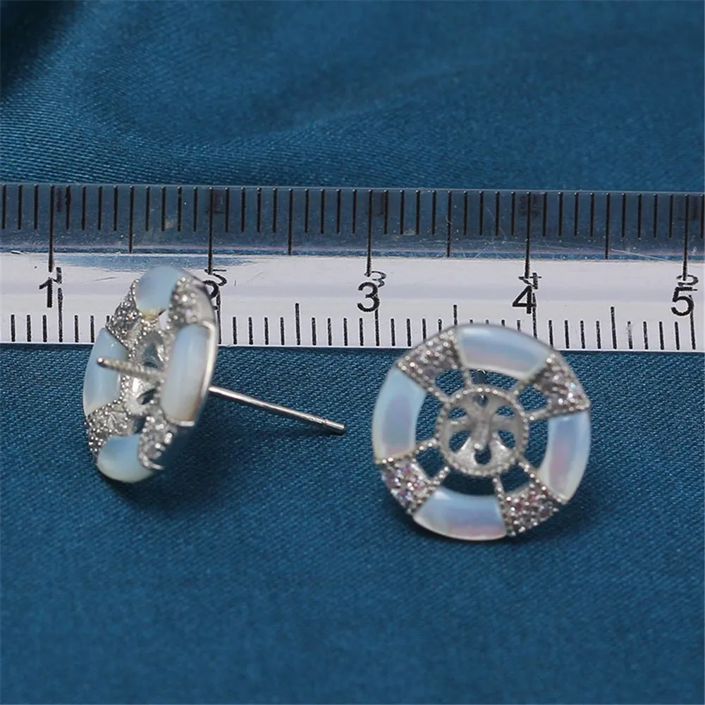 S925 Sterling Silver Pearl Earring Settings DIY Jewelry Making Supplies Blank Earring Posts for Handcrafted Accessories No Pearl