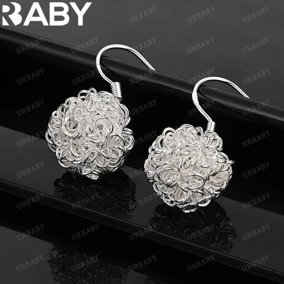 

URBABY 925 Sterling Silver Earrings Hydrangea Drop Earrings For Women Jewelry Fashion Party and Daily Wear