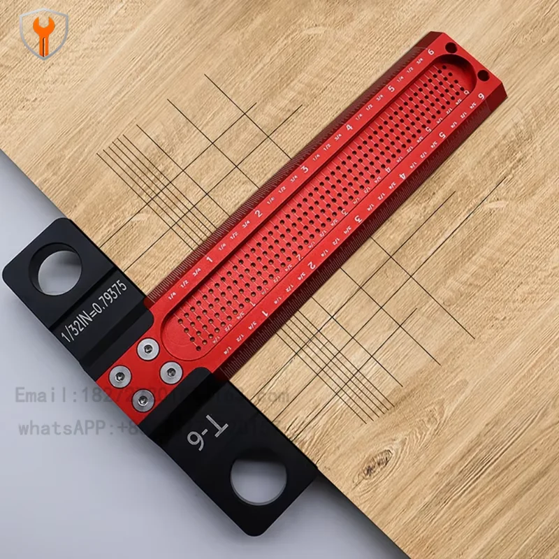 6/12 inch woodworking scribing T-shaped square hole scribing ruler   woodworking tool hole   gauge