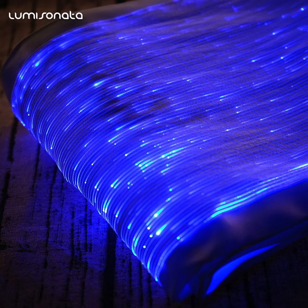 Lumisonata 12 Meters Led Light Fiber Optic Fabric With Color Changeable Luminous Textile Glitter Fabric DIY Cloth Wedding Dress