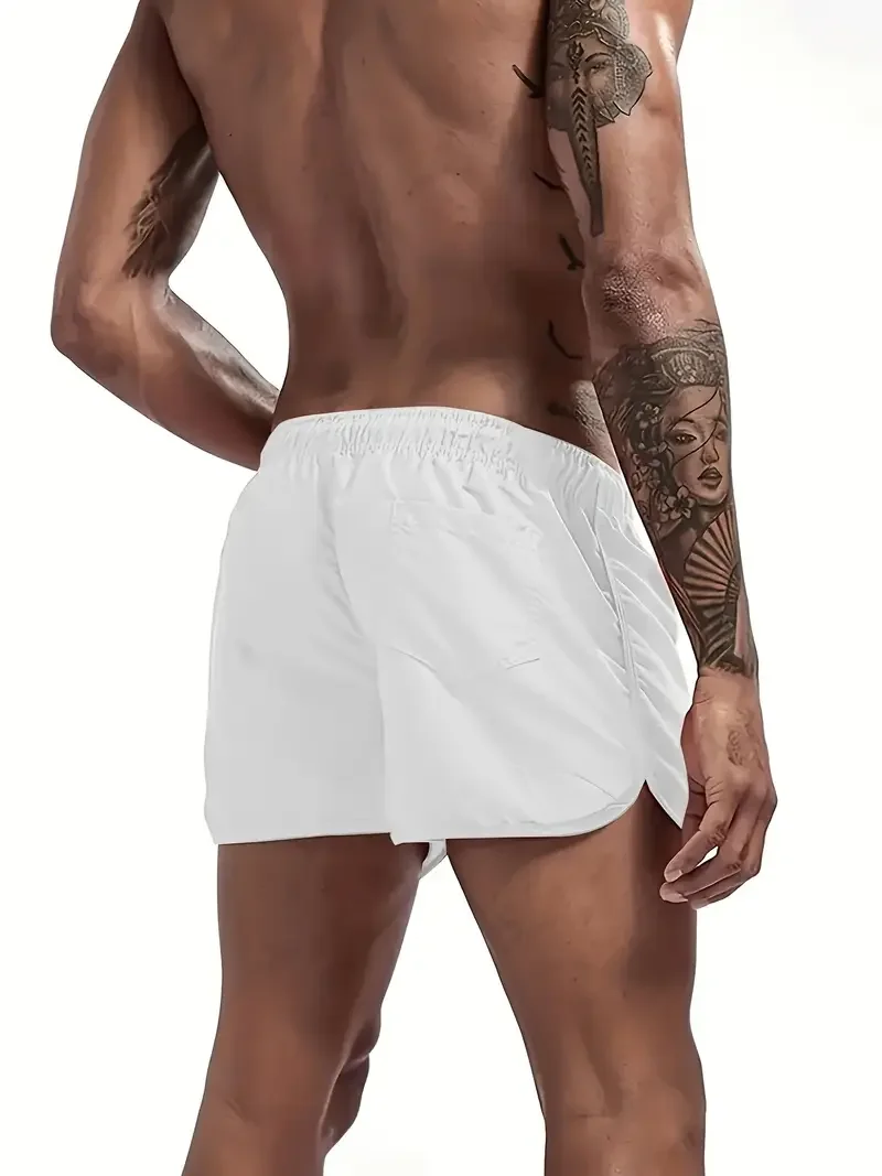 Pantalones cortos de surf de playa de secado rápido con estampado de notas musicales a la moda para hombre con bolsillos con cordón