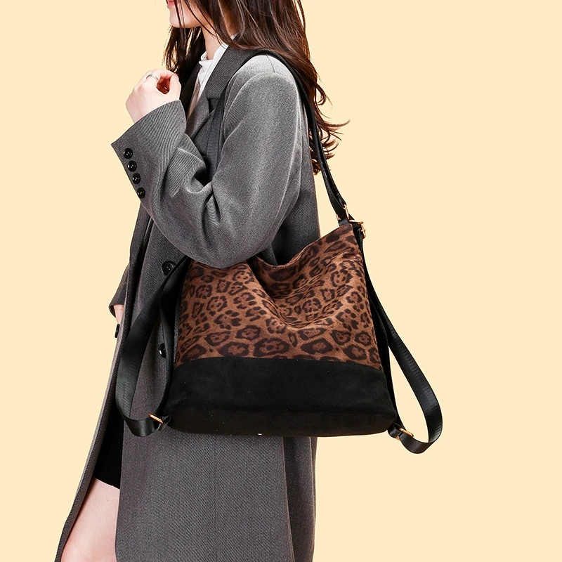 Women Underarm Shoulder Bag Leopard Print Large Capacity Tote Crossbody Daily Commute Office Party Chic Winter Gift For Her
