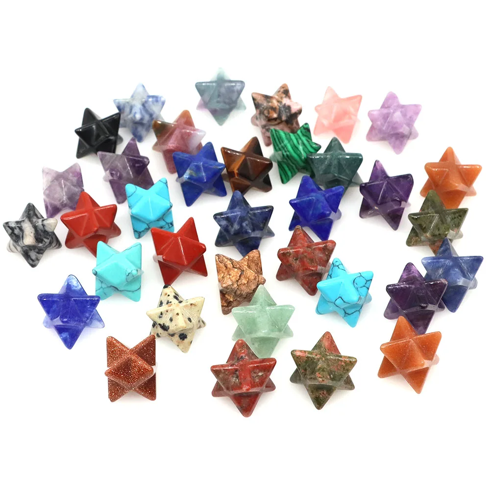 Natural Stones Merkaba Star Reiki Healing Crystal Chakra Quartz Energy Mineral Gems For DIY Jewelry Spiritual Therapy Home Decor