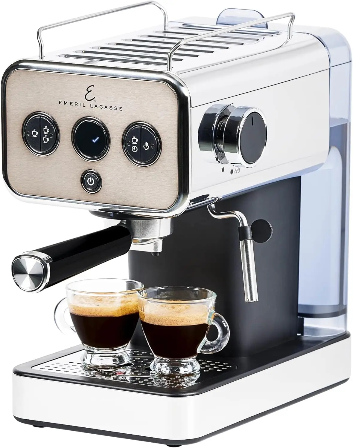 

15-Bar Espresso Machine with Milk Frother, Stainless Steel, 37oz Tank, Auto Shut-Off, 1350W