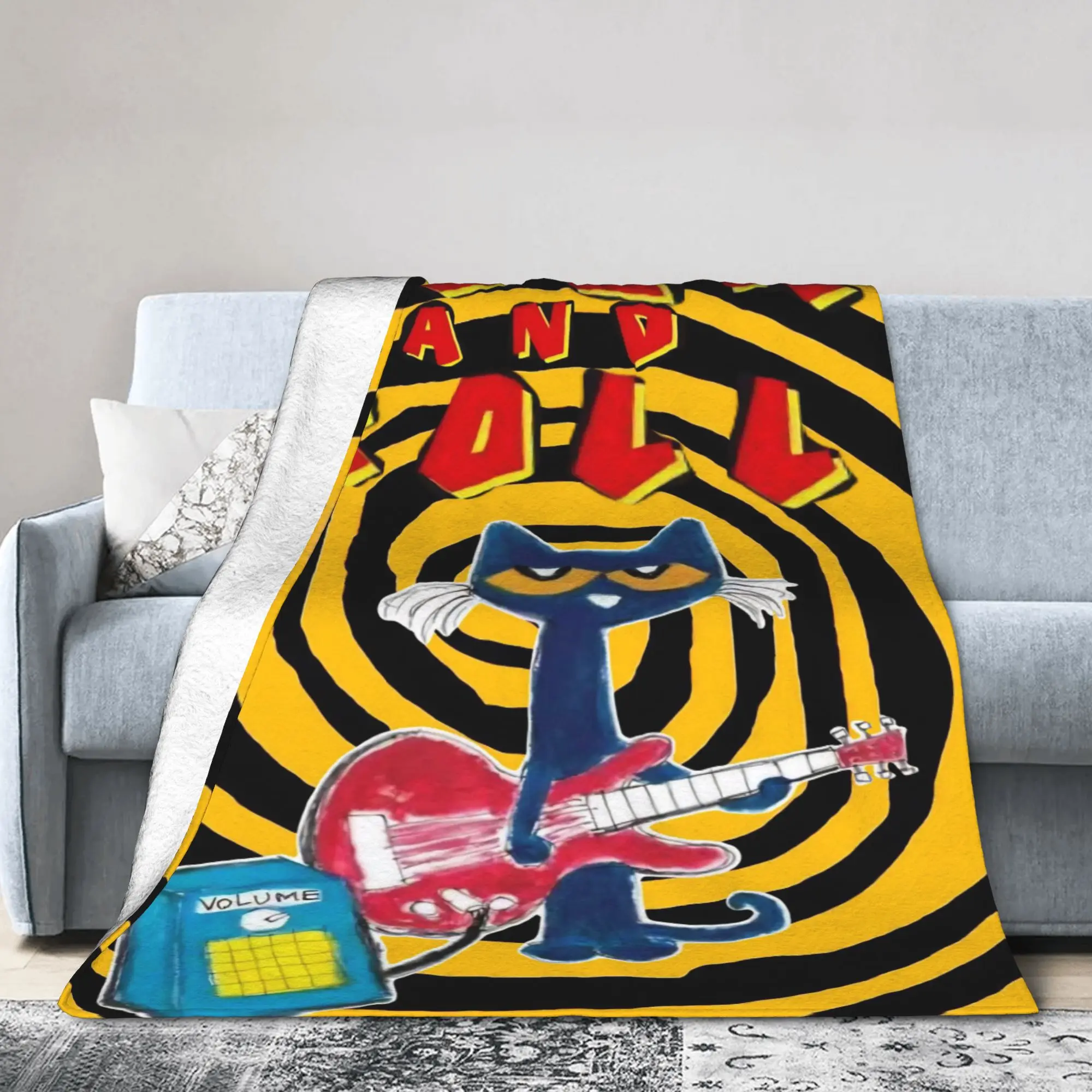 Petes Cartoon Cats Flannel Blanket  Funny Throw Blanket for Home 150*125cm Quilt