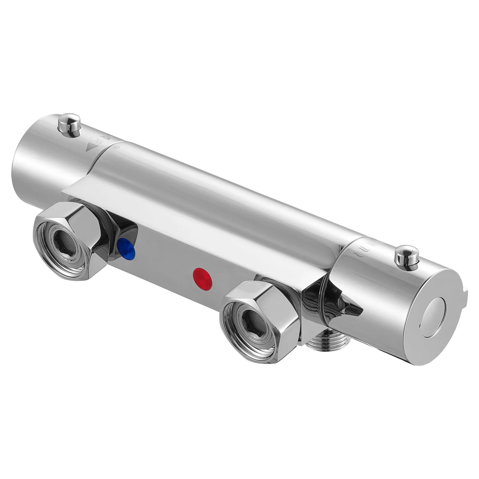SucceBuy Thermostatic Shower Faucet Valve 100℉ Secure Lock Trim Mixer Temperature Control Valves Leak-Proof Chrome Plated for RV
