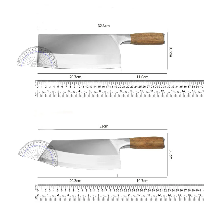 Imagem -05 - Faca de Cozinha em Chinês Cutelo Chef Faca Açougueiro Cortar Desousar Fatiar Japonês Aço Inoxidável Profissional