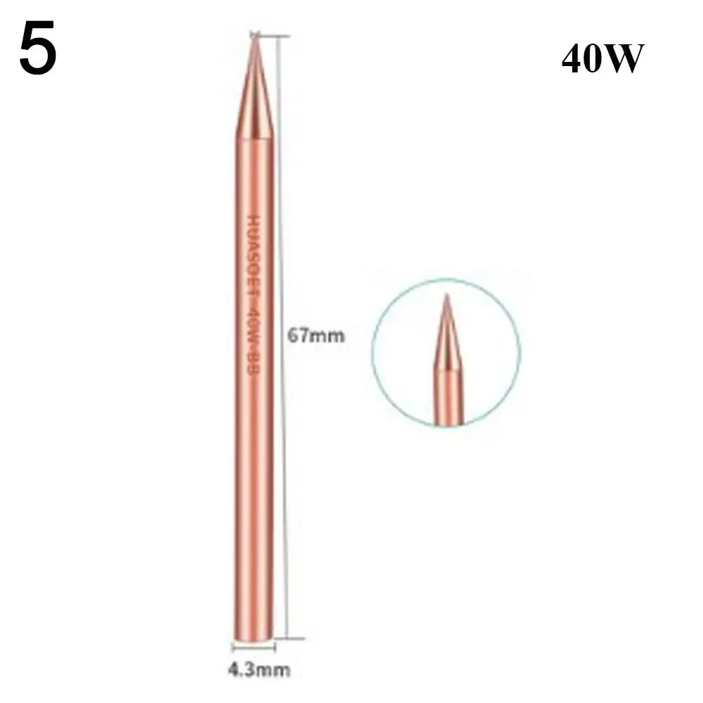 Electricity 30/40/60W Nomagnetic Soldering Iron Tip Replacement External Heat Solder Iron Head