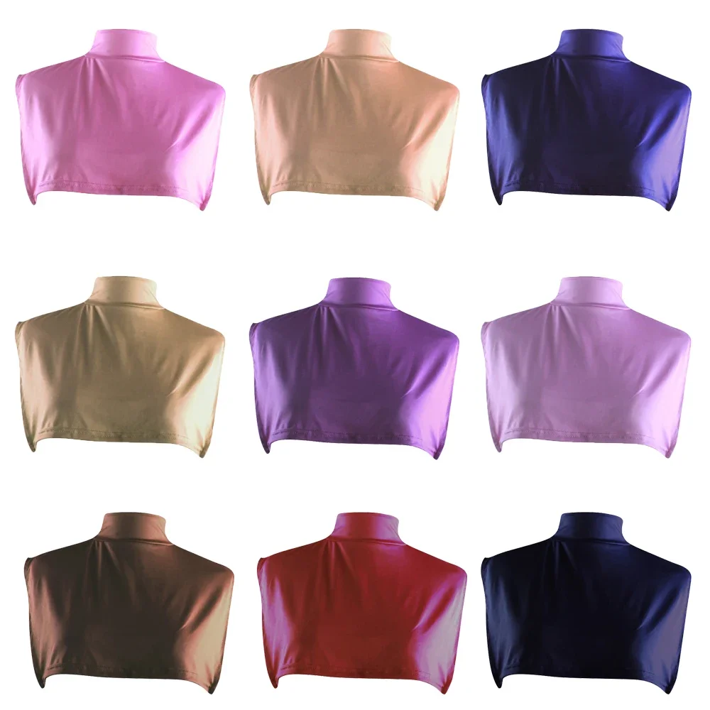 Half T Shirt Muslim Fake Collar Islamic Hijab Extensions Neck Chest Back Cover Scarf Turtleneck Fashion Solid Color Accessory