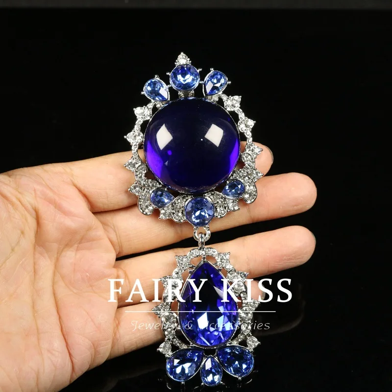 heavy industry high-grade blue brooch diamonds pendant luxurious elegant accessories
