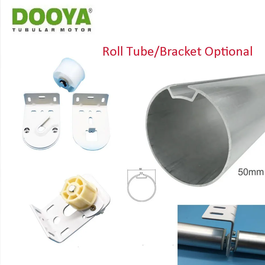 Dooya Grooved Tube of Diameter 50mm for Tuya wifi Zigbee/Dooya/A-OK Tubular Motor of Dia. 35mm,Brackets/Connector Optional