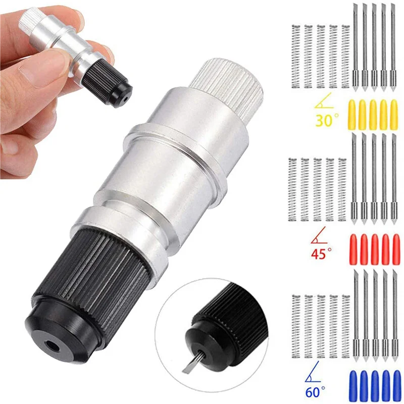 

ABBP-90 Pcs 30/45/60 Degree Blade Vinyl Cutter Plotter Cutting Blades For CB09 CB09U Graphtec With Blade Holder Base