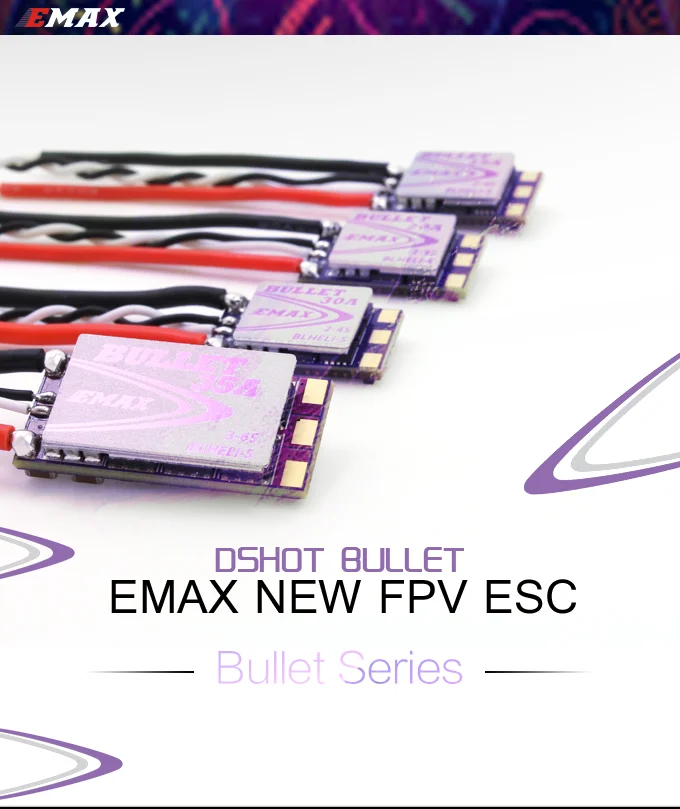 

EMAX D-SHOT Bullet Series 12A 2-4S BLHELI_S ESC 2,4g поддержка Onshot42 Multishot