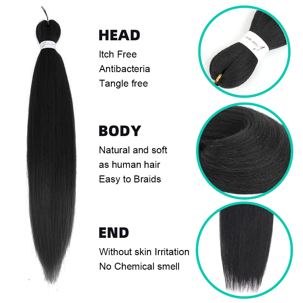 Braiding Hair Pre Stretched Hair Extensions for Braids Kanekalon Long Jumbo Braiding Hair Natural as Human Hair Micro Box Braids