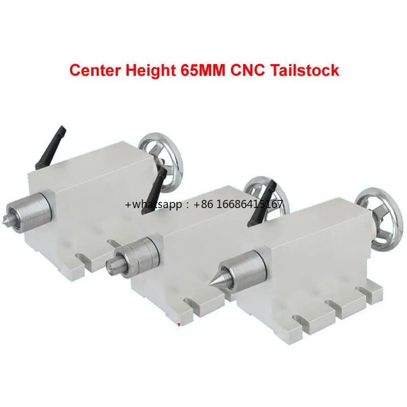 Center Height 65MM Movable CNC Tailstock Telescopic Stroke 50MM For 4 Axis MT2 Rotary Axis Wood Router Engraving Machine