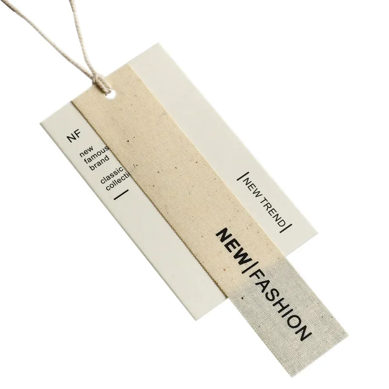 100pcs Cotton Linen Canvas Hangtag Clothing Hangtag Design Clothes Business Label Logo Certificate of Conformity Card Printing
