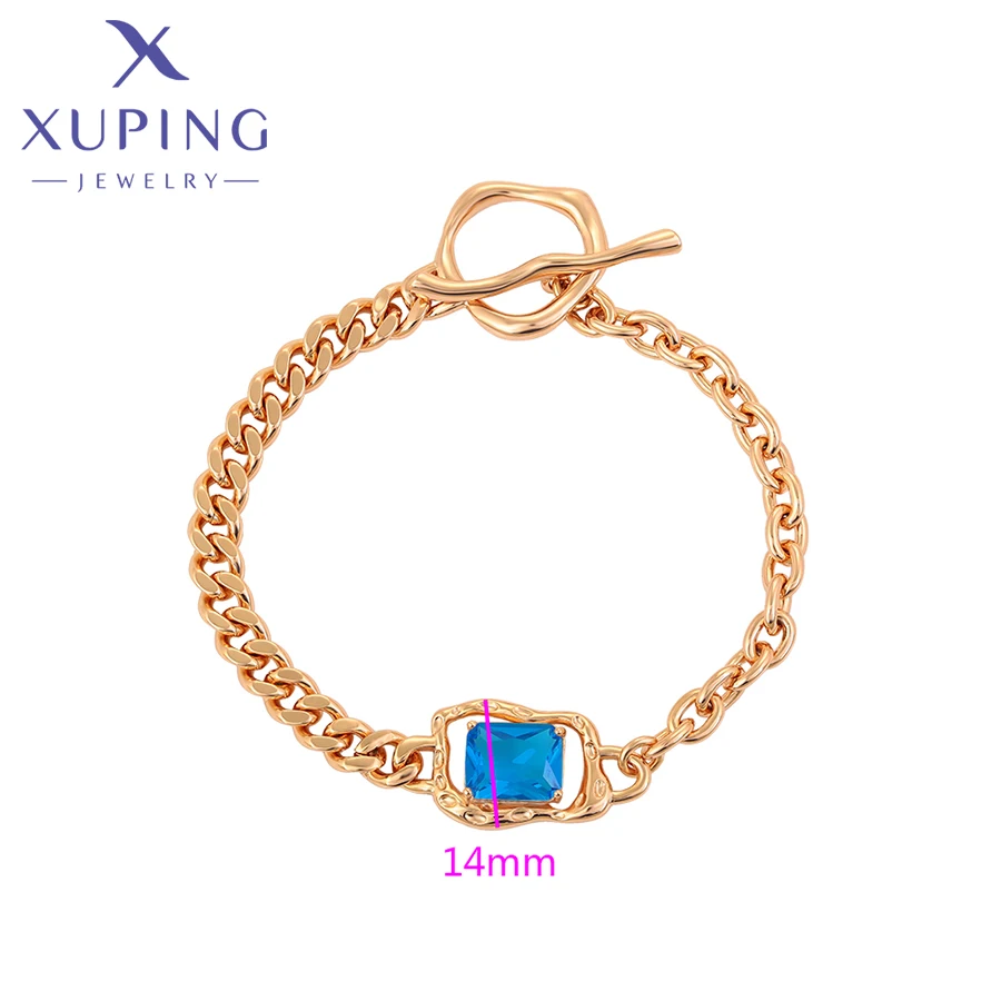 Xuping Jewelry Square Stone Fashion Simple Design Women's Bracelet with Gold Color X000463467