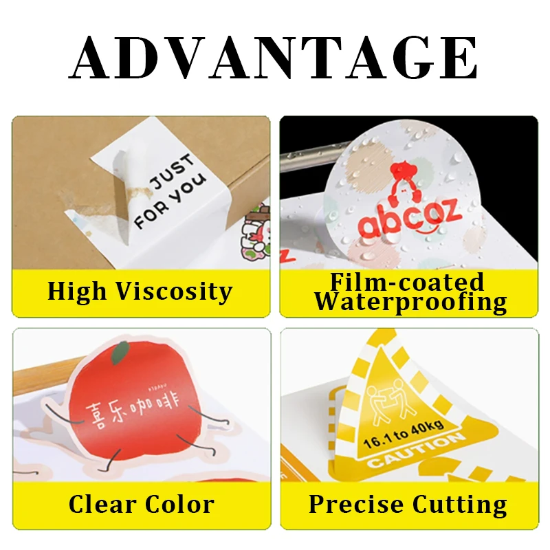 500 Buah Stiker Transparan Kustom Label Logo Perusahaan yang Dapat Disesuaikan Stiker Pribadi Natal Pernikahan PVC Tahan Air Kraft DIY