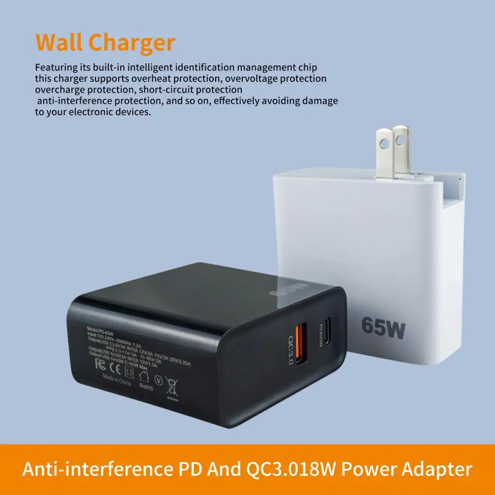 

Phone Charger Durable Support Conversion Plugs High-efficiency Anti-interference PD And QC3.018W Power Adapter Home Accessory