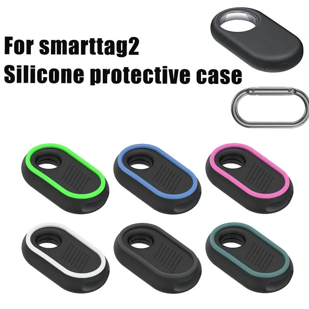 Protective Cover for SmartTag 2 Silicone Case Shell Protector Skin with Carabiner Luminous & Normal Style Anti Loss Anti Scratch