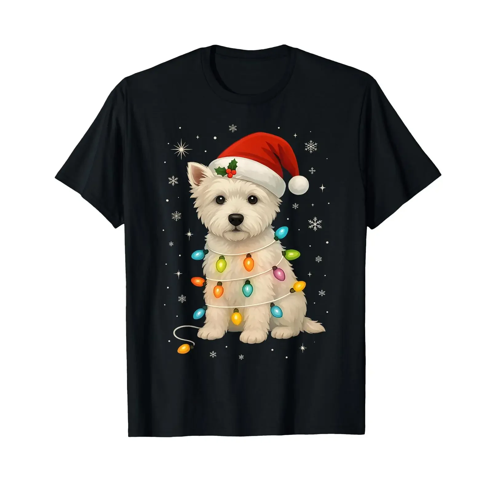 Sponsored Ad Westie Mama West Highland White Terrier Christmas Lights T Shirt vintage Washed Breathable Top For Everyday Wear