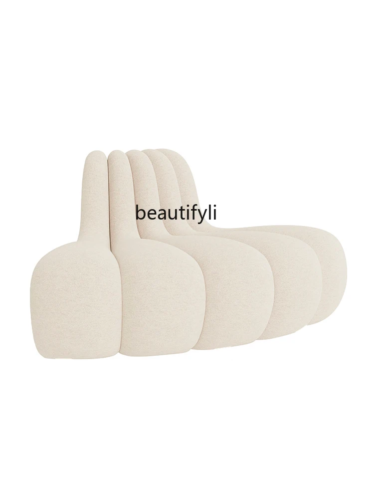 

Nordic Mid-Ancient Arc Piano Keys Sofa French Creative Cream Style Beauty Salon Hotel Special-Shaped Double-Sided Large Sofa