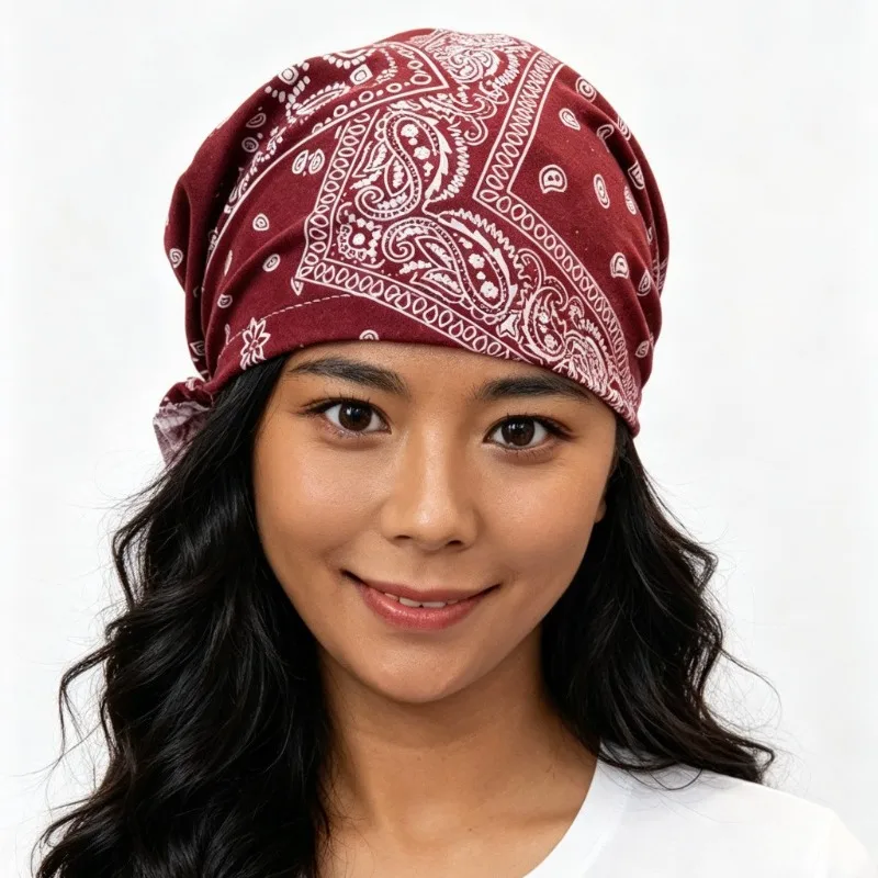 Spring Autumn Cashew Flower Hat Women Headscarf Hat Cotton Braid Turban Cap Fashion Outdoor Sunproof Breathable Soft