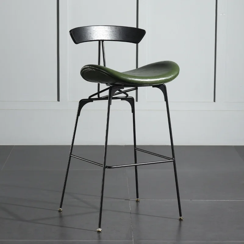 

fA-Luxurious Vintage Design Noble Stainless Steel bar Stool Leather Stool Counter Chair bar Commercial Home·