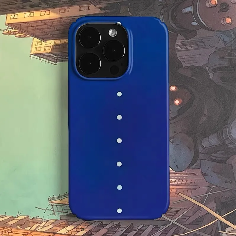 

Ins Korean Blue Dot Art Phone Case for IPHONE 17 Air 16E 15 PROMAX 14 Plus 13 12 MINI 11 PRO 16Plus XR XS Acrylic Phone Cover