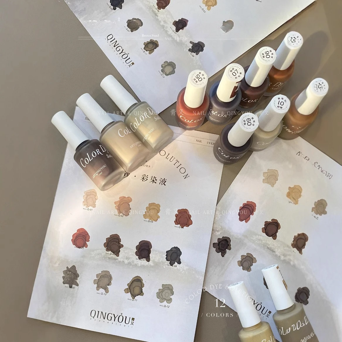 12Color Nail Color Blooming Liquid Effect Gel Nail Polish Salon Candy Color Nail Art Kit Salon Professional Gradient Dipping Gel