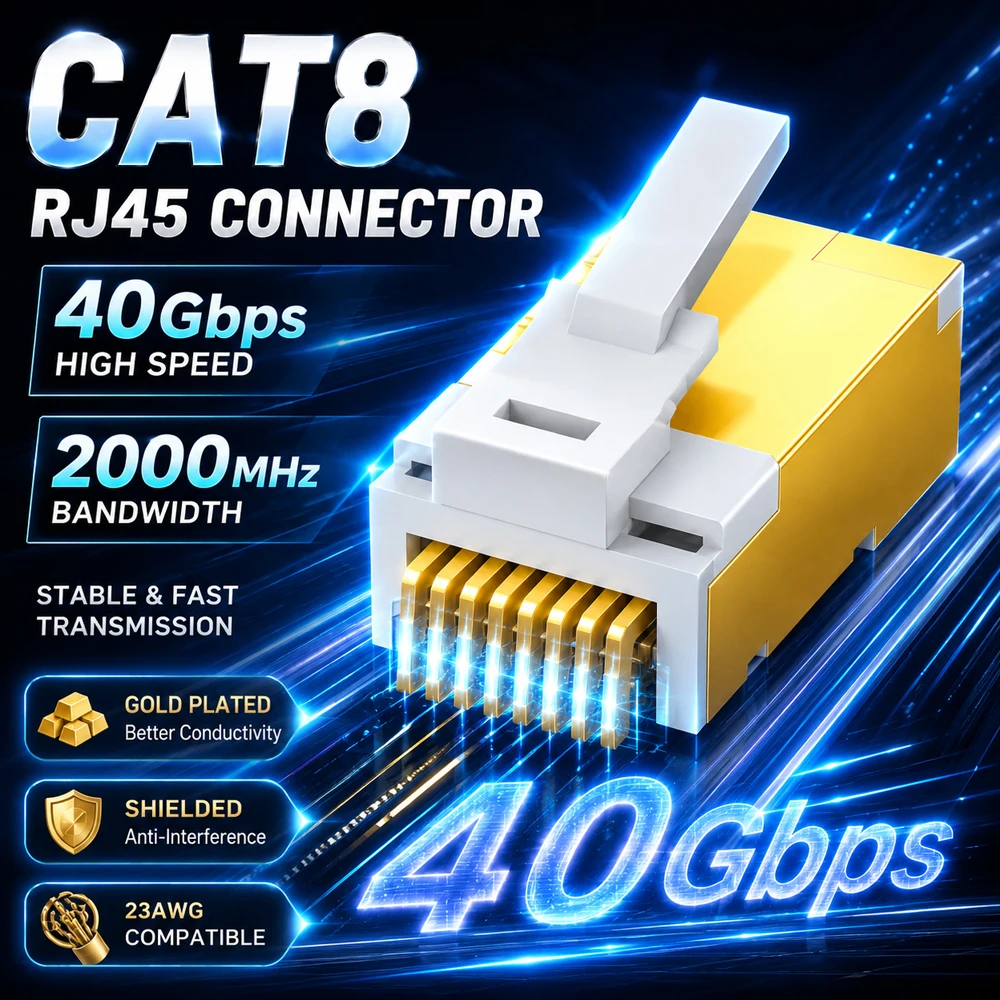100pcs-cat8-rj45-connector-shielded-gold-plated-ethernet-modular-plug-40gbps-2000mhz-23awg-24awg-lan-network-crystal-head