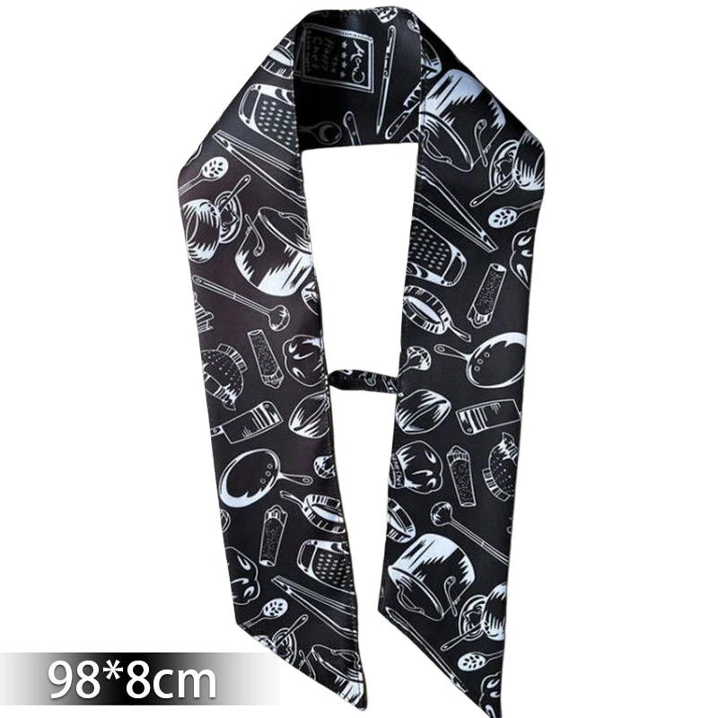 Écharpe de Chef unisexe, serviette de sueur avec boucle élastique, cravate de cou de cuisine en coton pour hommes et femmes, foulard de serveur de Restaurant respirant