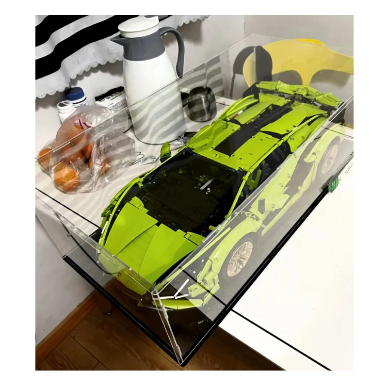 Transparent dustproof boxacrylic display boxsuitable for 1:14 building block car models handoperated transparent dustproof box