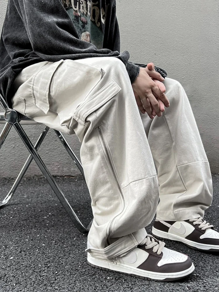 

Мужские рабочие брюки American Sle на молнии, широкие, свободного кроя, повседневные, для весны и осени, модный бренд