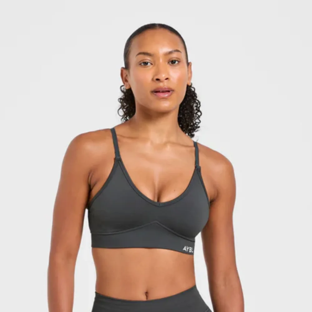 Marken-Sport-Yoga-BH für Damen, nahtloses Oberteil mit offenem Rücken, leicht formende Activewear, schweißableitendes und rutschfestes Material. – Detail 14
